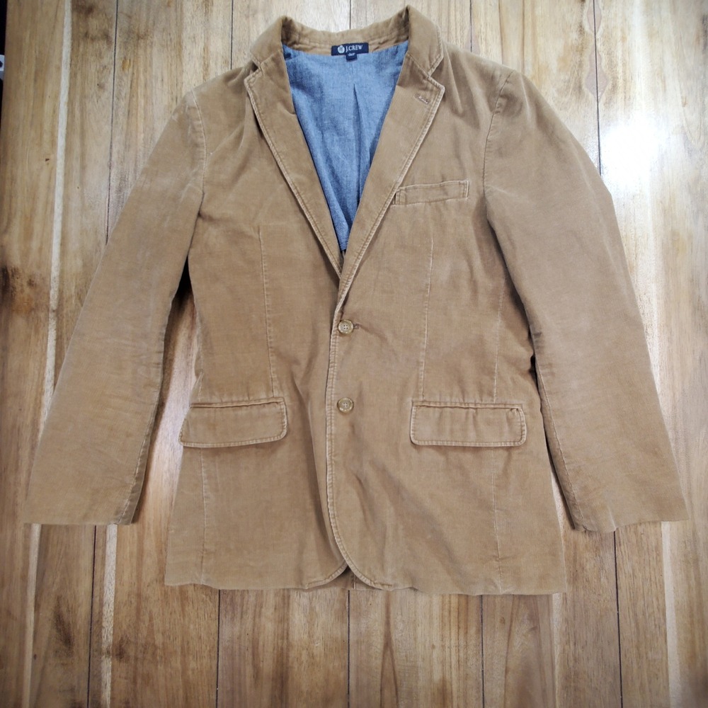 J.Crew Corduroy Blazer Mens Medium Tan 2-Button Sport Coat 100% Cotton HO 09 - Picture 3 of 13